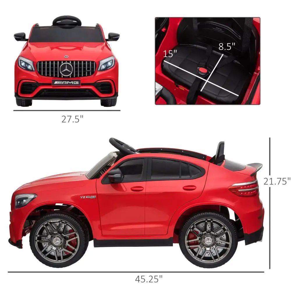 Makinë Mercedes GLC 63 12V Coupe E Kuqe (Dimensionet).webp